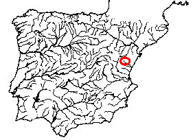 Localización del embalse de María Cristina en la Península Ibérica. (Original C.A.E.)