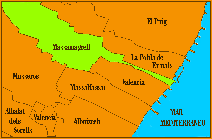 Trminos municipales que rodean Massamagrell. (PINCHA PARA VER CON MAS DETALLES)